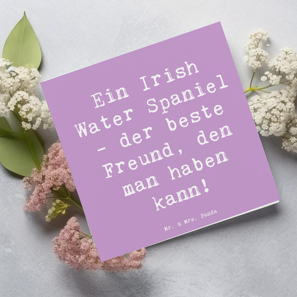 Deluxe Karte Spruch Irish Water Spaniel Freund Karte, Grußkarte, Klappkarte, Einladungskarte, Glückwunschkarte, Hochzeitskarte, Geburtstagskarte, Hochwertige Grußkarte, Hochwertige Klappkarte, Hund, Hunderasse, Rassehund, Hundebesitzer, Geschenk, Tierfreund, Schenken, Welpe