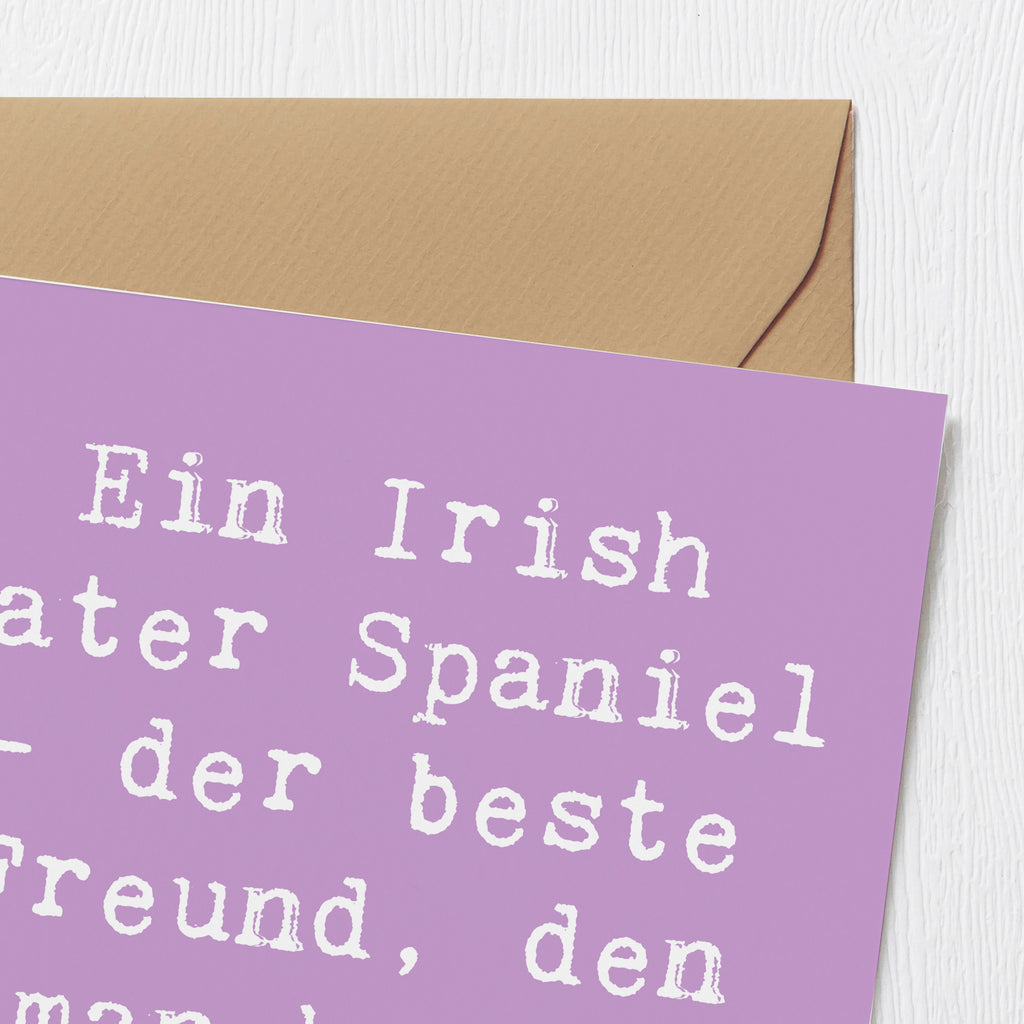 Deluxe Karte Spruch Irish Water Spaniel Freund Karte, Grußkarte, Klappkarte, Einladungskarte, Glückwunschkarte, Hochzeitskarte, Geburtstagskarte, Hochwertige Grußkarte, Hochwertige Klappkarte, Hund, Hunderasse, Rassehund, Hundebesitzer, Geschenk, Tierfreund, Schenken, Welpe