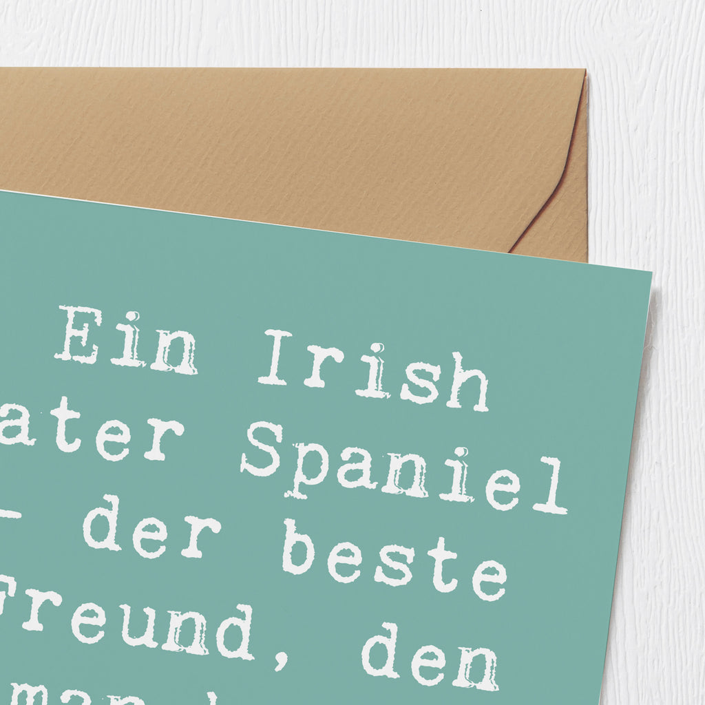 Deluxe Karte Spruch Irish Water Spaniel Freund Karte, Grußkarte, Klappkarte, Einladungskarte, Glückwunschkarte, Hochzeitskarte, Geburtstagskarte, Hochwertige Grußkarte, Hochwertige Klappkarte, Hund, Hunderasse, Rassehund, Hundebesitzer, Geschenk, Tierfreund, Schenken, Welpe