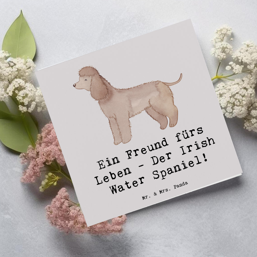 Deluxe Karte Irish Water Spaniel Freund Karte, Grußkarte, Klappkarte, Einladungskarte, Glückwunschkarte, Hochzeitskarte, Geburtstagskarte, Hochwertige Grußkarte, Hochwertige Klappkarte, Hund, Hunderasse, Rassehund, Hundebesitzer, Geschenk, Tierfreund, Schenken, Welpe