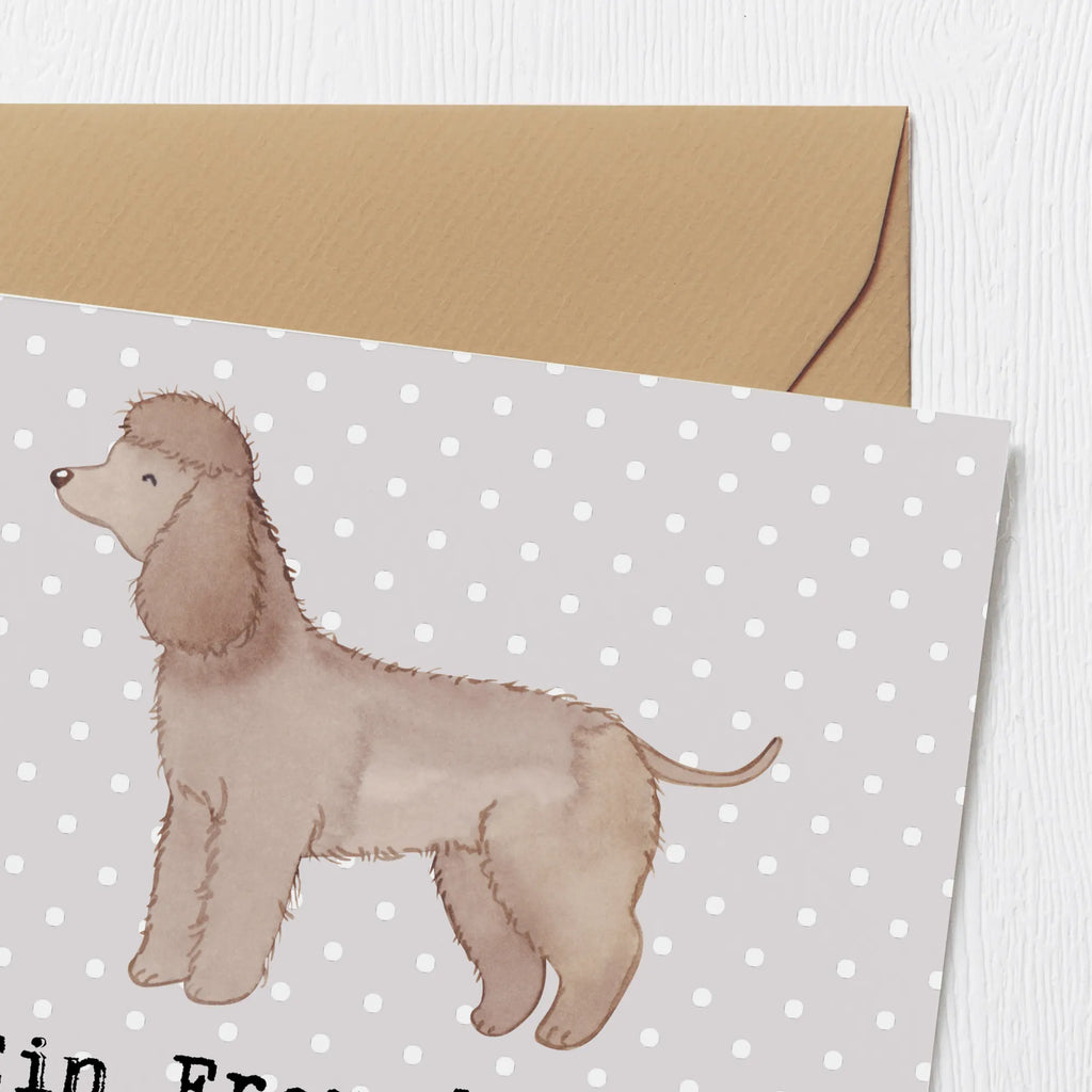 Deluxe Karte Irish Water Spaniel Freund Karte, Grußkarte, Klappkarte, Einladungskarte, Glückwunschkarte, Hochzeitskarte, Geburtstagskarte, Hochwertige Grußkarte, Hochwertige Klappkarte, Hund, Hunderasse, Rassehund, Hundebesitzer, Geschenk, Tierfreund, Schenken, Welpe