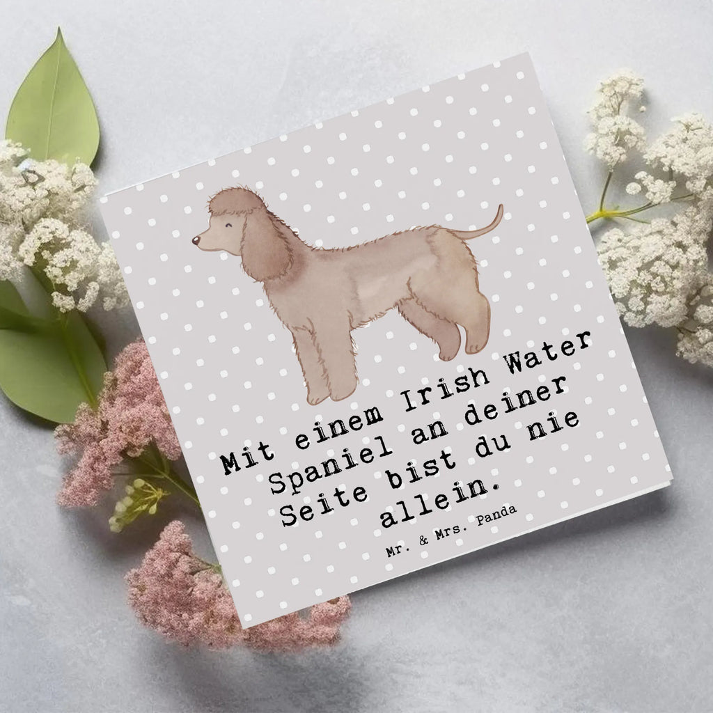 Deluxe Karte Irish Water Spaniel Begleiter Karte, Grußkarte, Klappkarte, Einladungskarte, Glückwunschkarte, Hochzeitskarte, Geburtstagskarte, Hochwertige Grußkarte, Hochwertige Klappkarte, Hund, Hunderasse, Rassehund, Hundebesitzer, Geschenk, Tierfreund, Schenken, Welpe