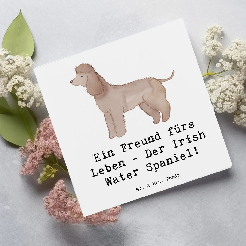 Deluxe Karte Irish Water Spaniel Freund Karte, Grußkarte, Klappkarte, Einladungskarte, Glückwunschkarte, Hochzeitskarte, Geburtstagskarte, Hochwertige Grußkarte, Hochwertige Klappkarte, Hund, Hunderasse, Rassehund, Hundebesitzer, Geschenk, Tierfreund, Schenken, Welpe