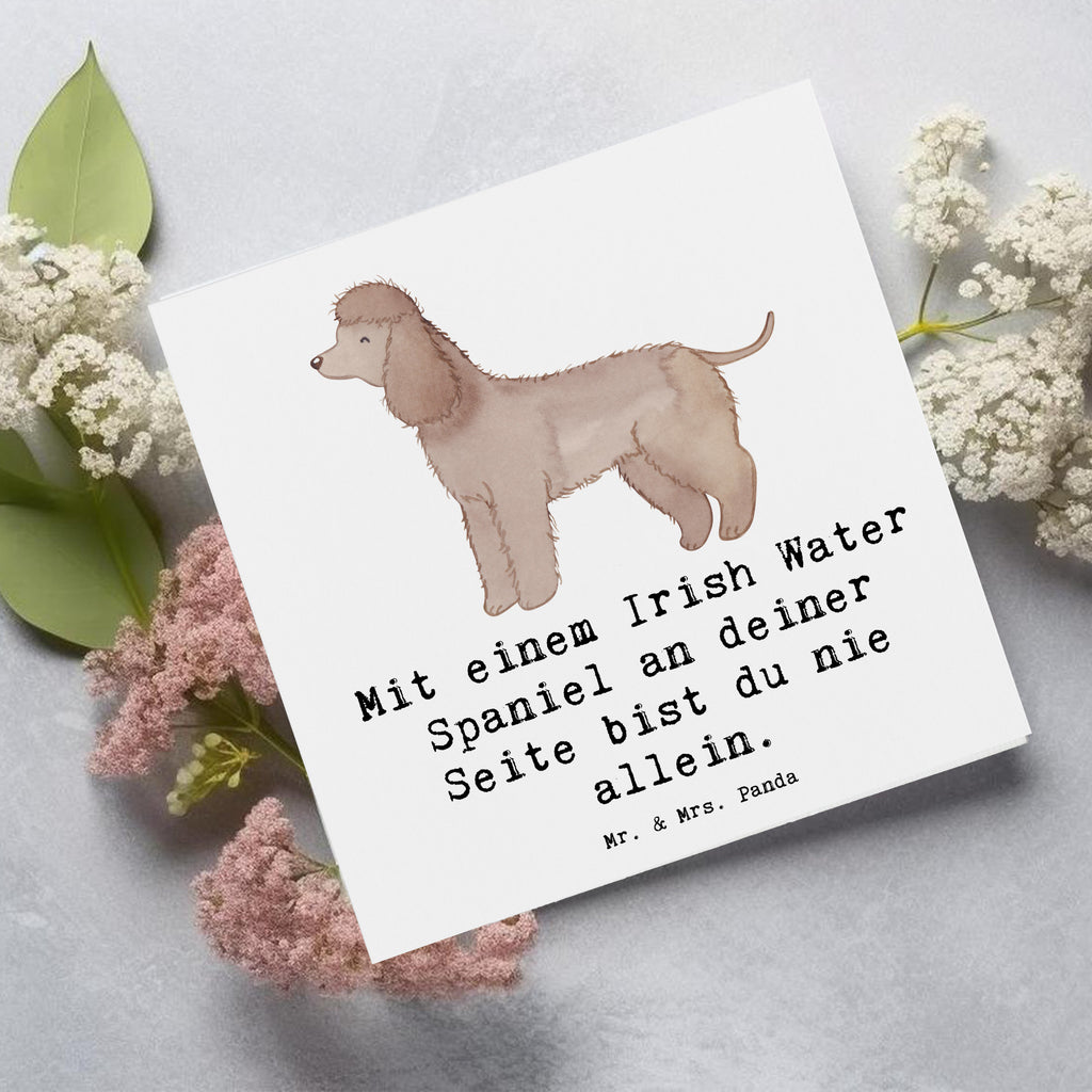 Deluxe Karte Irish Water Spaniel Begleiter Karte, Grußkarte, Klappkarte, Einladungskarte, Glückwunschkarte, Hochzeitskarte, Geburtstagskarte, Hochwertige Grußkarte, Hochwertige Klappkarte, Hund, Hunderasse, Rassehund, Hundebesitzer, Geschenk, Tierfreund, Schenken, Welpe