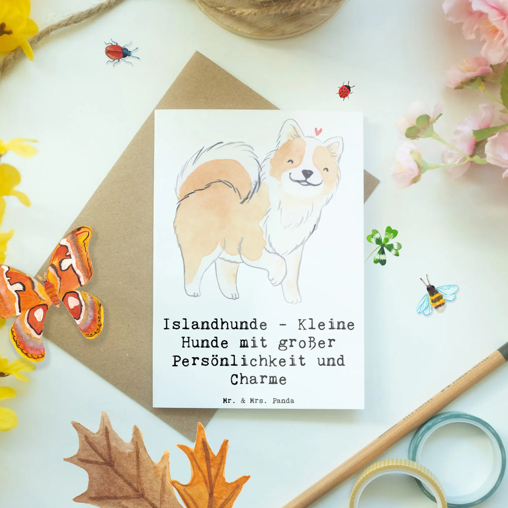 Grußkarte Charme Islandhund Grußkarte, Klappkarte, Einladungskarte, Glückwunschkarte, Hochzeitskarte, Geburtstagskarte, Karte, Ansichtskarten, Hund, Hunderasse, Rassehund, Hundebesitzer, Geschenk, Tierfreund, Schenken, Welpe