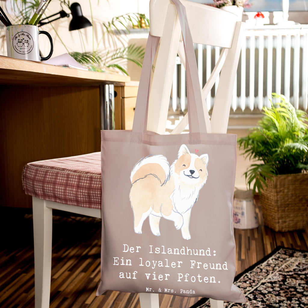 Tragetasche Treuer Islandhund Beuteltasche, Beutel, Einkaufstasche, Jutebeutel, Stoffbeutel, Tasche, Shopper, Umhängetasche, Strandtasche, Schultertasche, Stofftasche, Tragetasche, Badetasche, Jutetasche, Einkaufstüte, Laptoptasche, Hund, Hunderasse, Rassehund, Hundebesitzer, Geschenk, Tierfreund, Schenken, Welpe