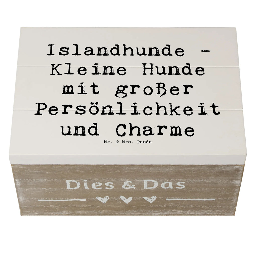 Holzkiste Spruch Charme Islandhund Holzkiste, Kiste, Schatzkiste, Truhe, Schatulle, XXL, Erinnerungsbox, Erinnerungskiste, Dekokiste, Aufbewahrungsbox, Geschenkbox, Geschenkdose, Hund, Hunderasse, Rassehund, Hundebesitzer, Geschenk, Tierfreund, Schenken, Welpe