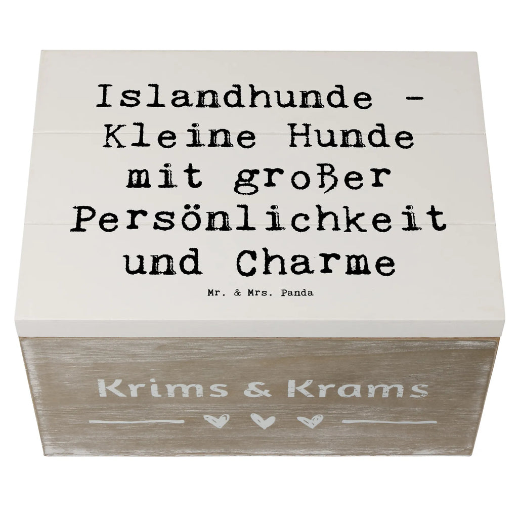 Holzkiste Spruch Charme Islandhund Holzkiste, Kiste, Schatzkiste, Truhe, Schatulle, XXL, Erinnerungsbox, Erinnerungskiste, Dekokiste, Aufbewahrungsbox, Geschenkbox, Geschenkdose, Hund, Hunderasse, Rassehund, Hundebesitzer, Geschenk, Tierfreund, Schenken, Welpe