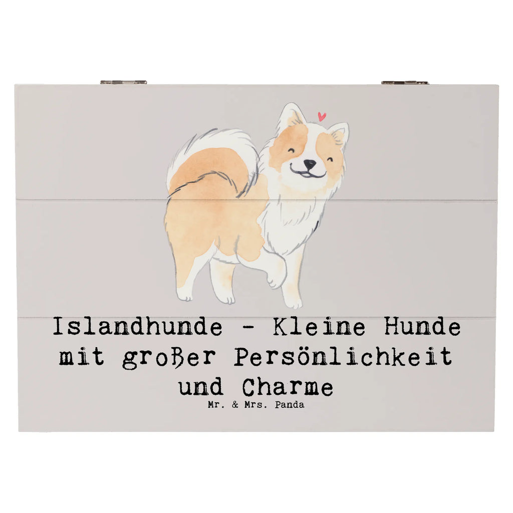 Holzkiste Charme Islandhund Holzkiste, Kiste, Schatzkiste, Truhe, Schatulle, XXL, Erinnerungsbox, Erinnerungskiste, Dekokiste, Aufbewahrungsbox, Geschenkbox, Geschenkdose, Hund, Hunderasse, Rassehund, Hundebesitzer, Geschenk, Tierfreund, Schenken, Welpe