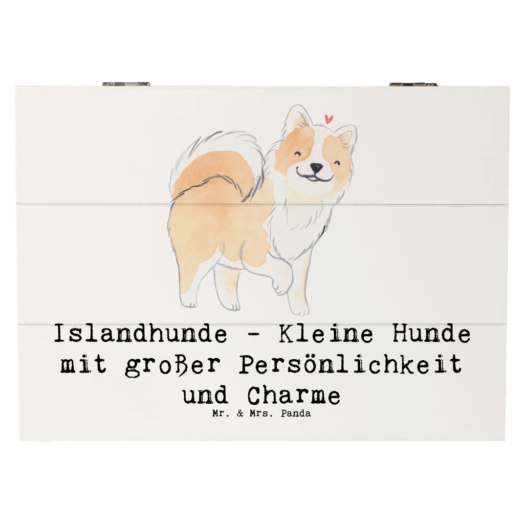 Holzkiste Charme Islandhund Holzkiste, Kiste, Schatzkiste, Truhe, Schatulle, XXL, Erinnerungsbox, Erinnerungskiste, Dekokiste, Aufbewahrungsbox, Geschenkbox, Geschenkdose, Hund, Hunderasse, Rassehund, Hundebesitzer, Geschenk, Tierfreund, Schenken, Welpe