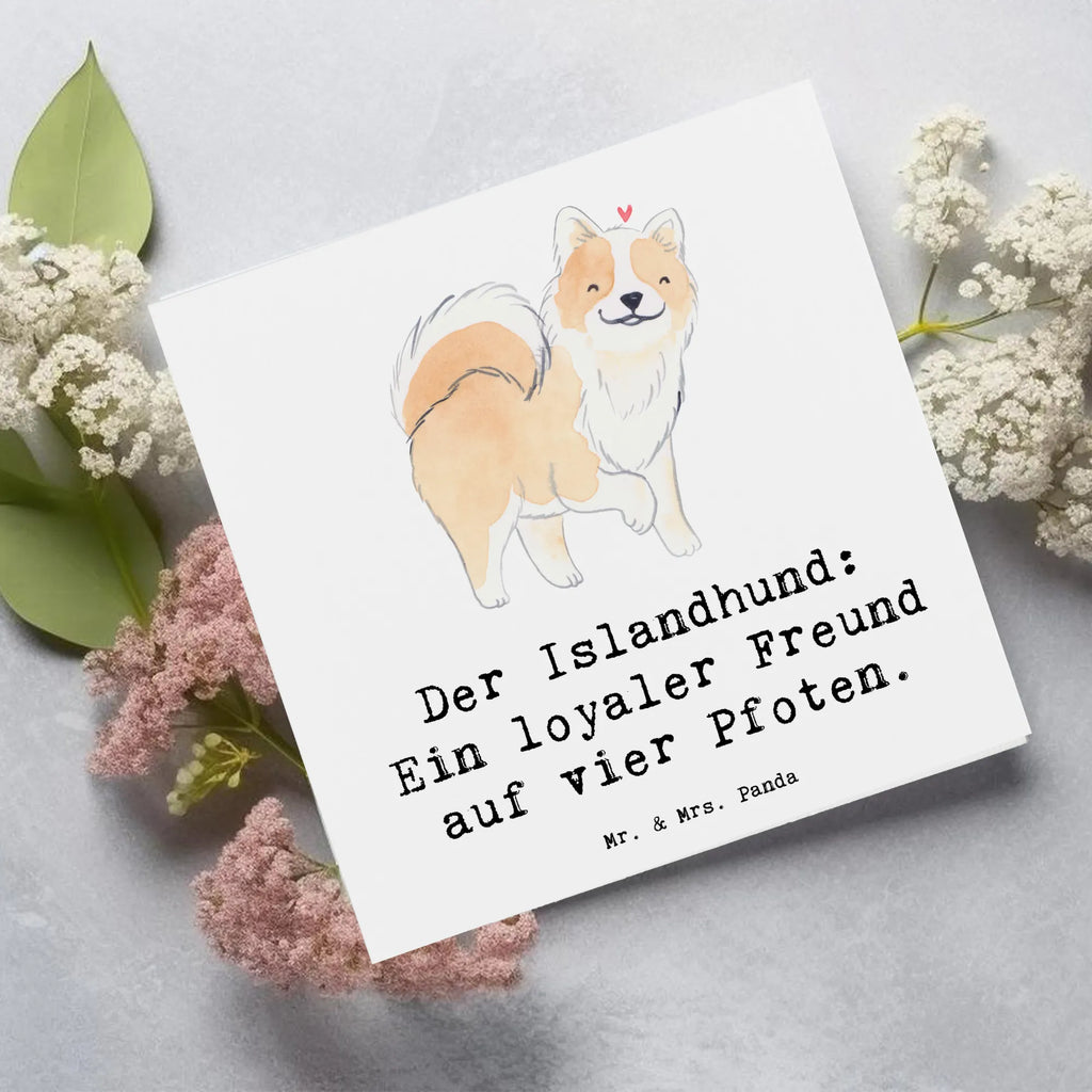 Deluxe Karte Treuer Islandhund Karte, Grußkarte, Klappkarte, Einladungskarte, Glückwunschkarte, Hochzeitskarte, Geburtstagskarte, Hochwertige Grußkarte, Hochwertige Klappkarte, Hund, Hunderasse, Rassehund, Hundebesitzer, Geschenk, Tierfreund, Schenken, Welpe