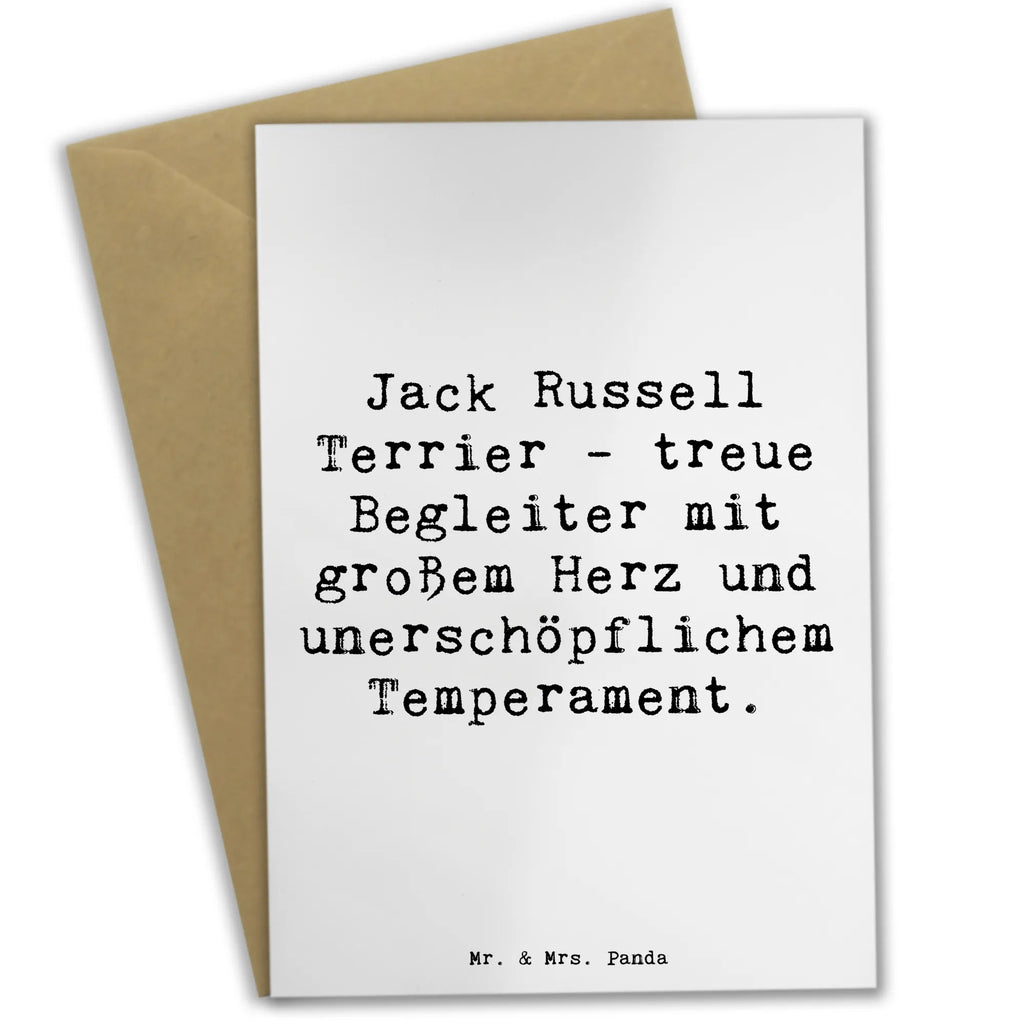 Grußkarte Spruch Jack Russell Terrier - treue Begleiter mit großem Herz und unerschöpflichem Temperament. Grußkarte, Klappkarte, Einladungskarte, Glückwunschkarte, Hochzeitskarte, Geburtstagskarte, Karte, Ansichtskarten, Hund, Hunderasse, Rassehund, Hundebesitzer, Geschenk, Tierfreund, Schenken, Welpe