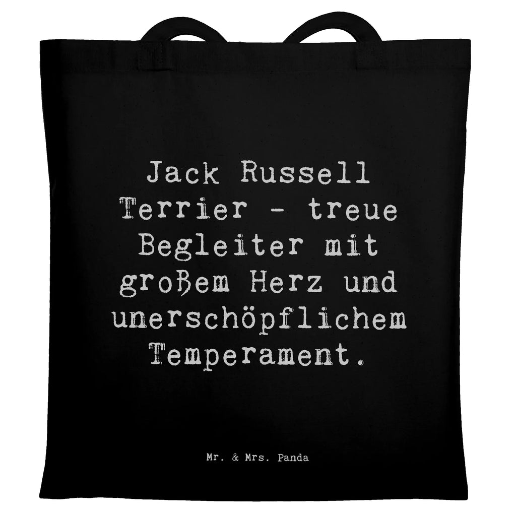 Tragetasche Spruch Jack Russell Terrier - treue Begleiter mit großem Herz und unerschöpflichem Temperament. Beuteltasche, Beutel, Einkaufstasche, Jutebeutel, Stoffbeutel, Tasche, Shopper, Umhängetasche, Strandtasche, Schultertasche, Stofftasche, Tragetasche, Badetasche, Jutetasche, Einkaufstüte, Laptoptasche, Hund, Hunderasse, Rassehund, Hundebesitzer, Geschenk, Tierfreund, Schenken, Welpe