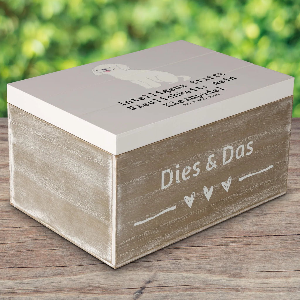 Holzkiste Niedlicher Kleinpudel Holzkiste, Kiste, Schatzkiste, Truhe, Schatulle, XXL, Erinnerungsbox, Erinnerungskiste, Dekokiste, Aufbewahrungsbox, Geschenkbox, Geschenkdose, Hund, Hunderasse, Rassehund, Hundebesitzer, Geschenk, Tierfreund, Schenken, Welpe