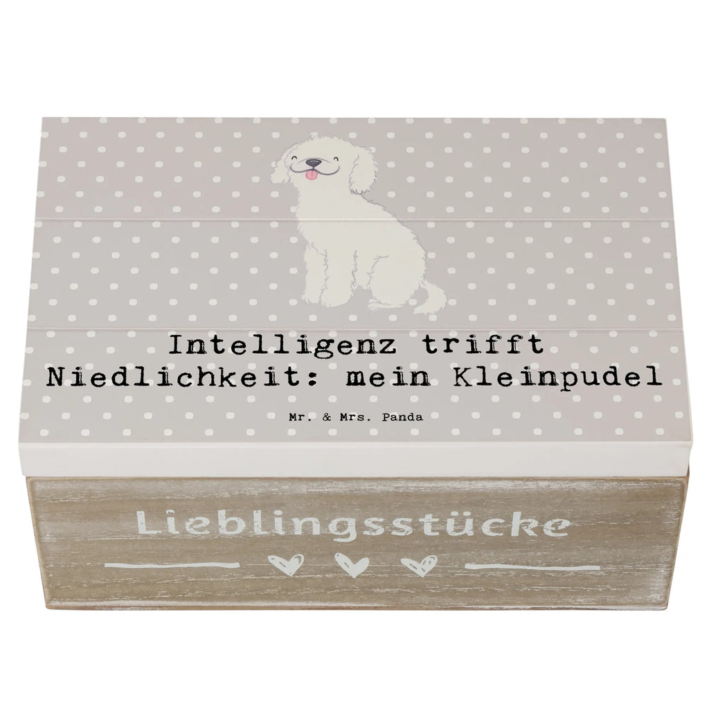 Holzkiste Niedlicher Kleinpudel Holzkiste, Kiste, Schatzkiste, Truhe, Schatulle, XXL, Erinnerungsbox, Erinnerungskiste, Dekokiste, Aufbewahrungsbox, Geschenkbox, Geschenkdose, Hund, Hunderasse, Rassehund, Hundebesitzer, Geschenk, Tierfreund, Schenken, Welpe