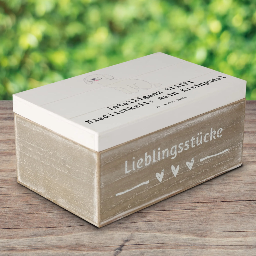 Holzkiste Niedlicher Kleinpudel Holzkiste, Kiste, Schatzkiste, Truhe, Schatulle, XXL, Erinnerungsbox, Erinnerungskiste, Dekokiste, Aufbewahrungsbox, Geschenkbox, Geschenkdose, Hund, Hunderasse, Rassehund, Hundebesitzer, Geschenk, Tierfreund, Schenken, Welpe