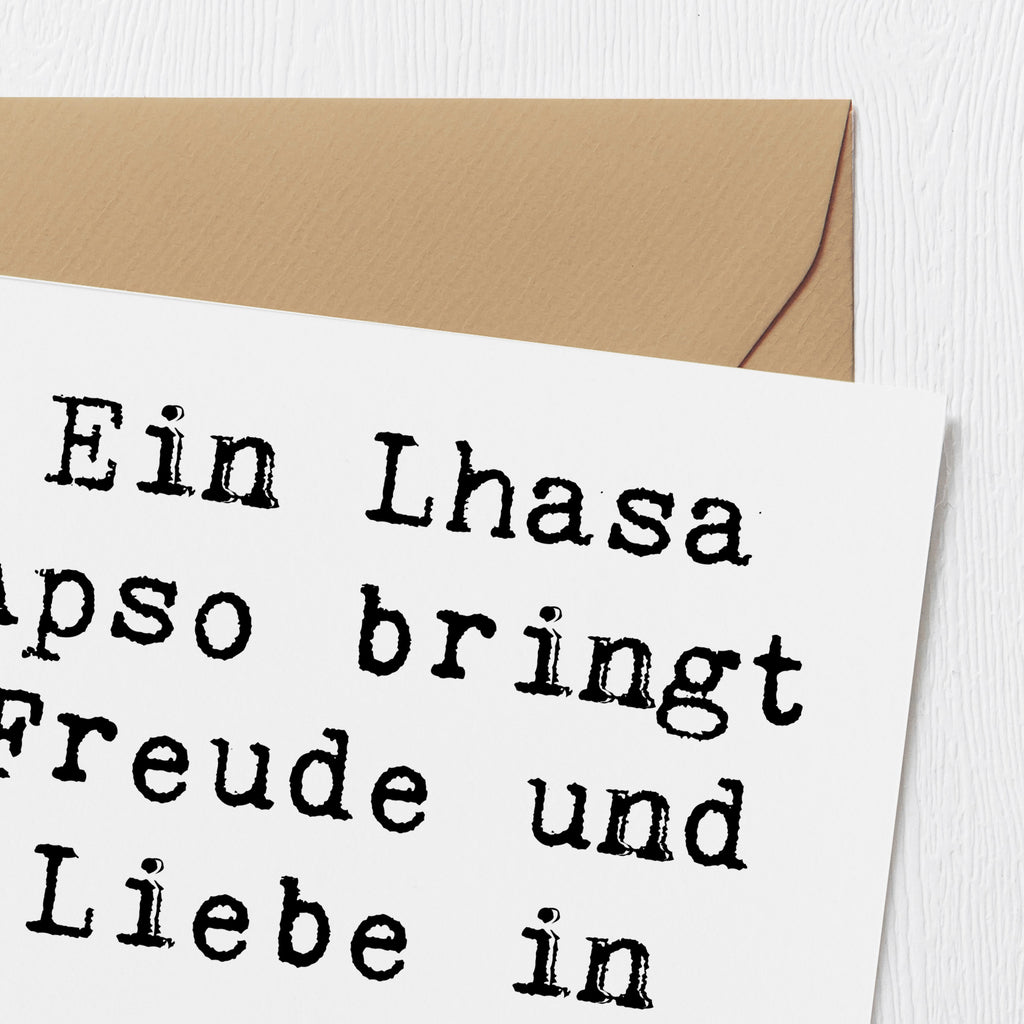 Deluxe Karte Spruch Lhasa Apso Freude Karte, Grußkarte, Klappkarte, Einladungskarte, Glückwunschkarte, Hochzeitskarte, Geburtstagskarte, Hochwertige Grußkarte, Hochwertige Klappkarte, Hund, Hunderasse, Rassehund, Hundebesitzer, Geschenk, Tierfreund, Schenken, Welpe