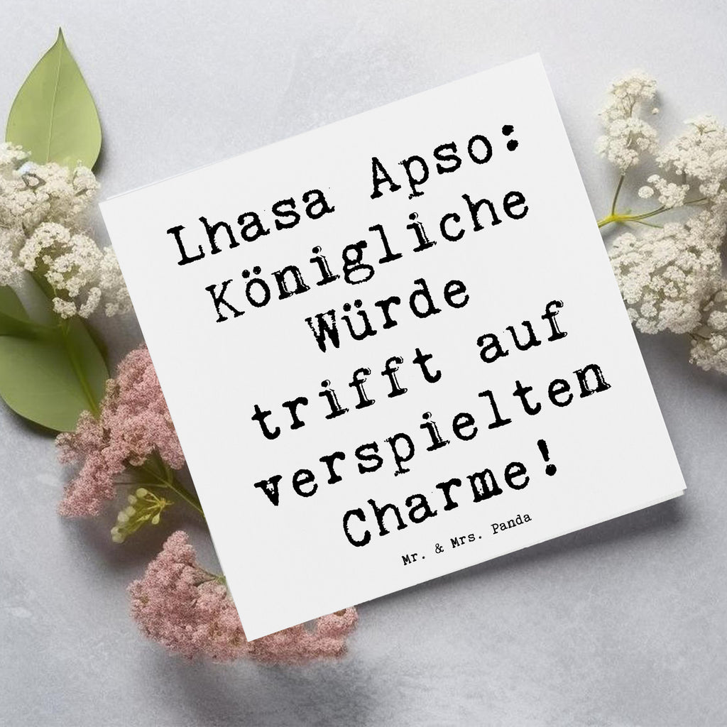 Deluxe Karte Spruch Lhasa Apso Charme Karte, Grußkarte, Klappkarte, Einladungskarte, Glückwunschkarte, Hochzeitskarte, Geburtstagskarte, Hochwertige Grußkarte, Hochwertige Klappkarte, Hund, Hunderasse, Rassehund, Hundebesitzer, Geschenk, Tierfreund, Schenken, Welpe