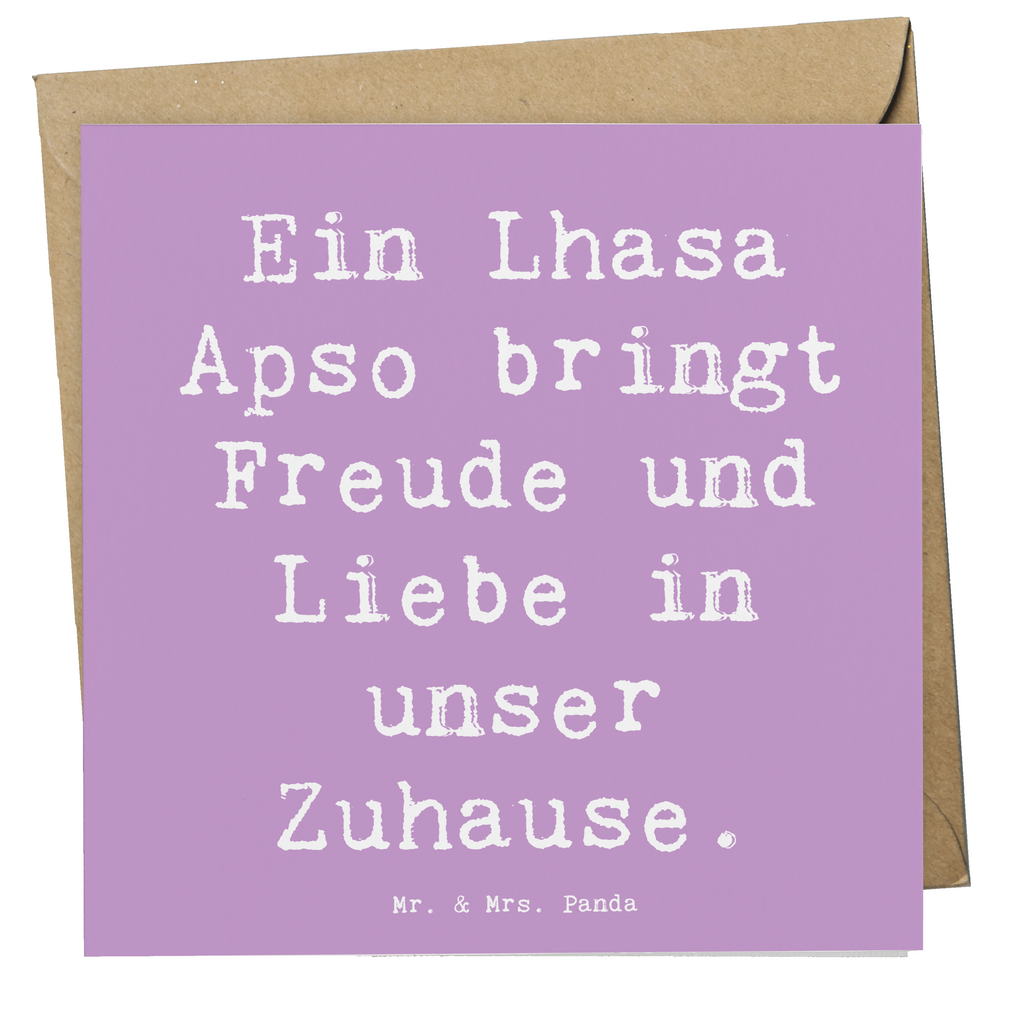 Deluxe Karte Spruch Lhasa Apso Freude Karte, Grußkarte, Klappkarte, Einladungskarte, Glückwunschkarte, Hochzeitskarte, Geburtstagskarte, Hochwertige Grußkarte, Hochwertige Klappkarte, Hund, Hunderasse, Rassehund, Hundebesitzer, Geschenk, Tierfreund, Schenken, Welpe