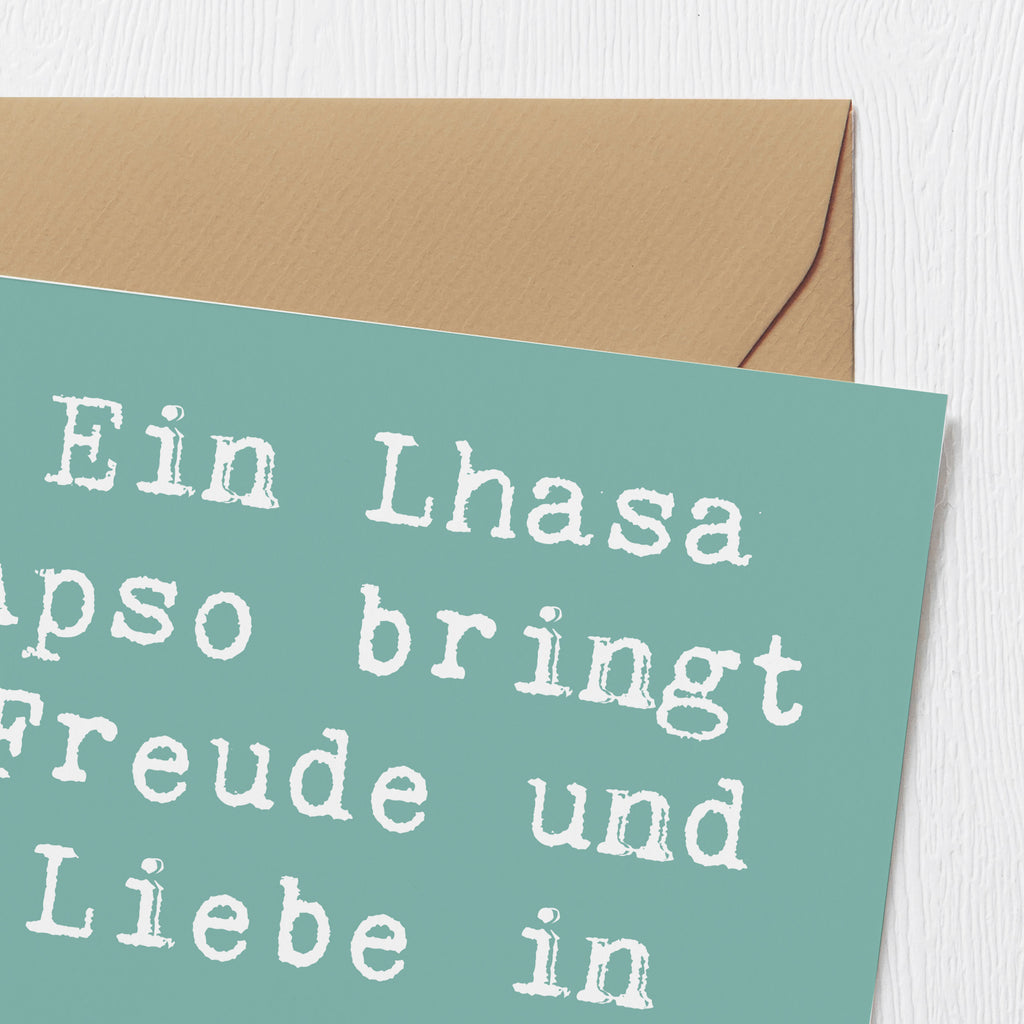 Deluxe Karte Spruch Lhasa Apso Freude Karte, Grußkarte, Klappkarte, Einladungskarte, Glückwunschkarte, Hochzeitskarte, Geburtstagskarte, Hochwertige Grußkarte, Hochwertige Klappkarte, Hund, Hunderasse, Rassehund, Hundebesitzer, Geschenk, Tierfreund, Schenken, Welpe