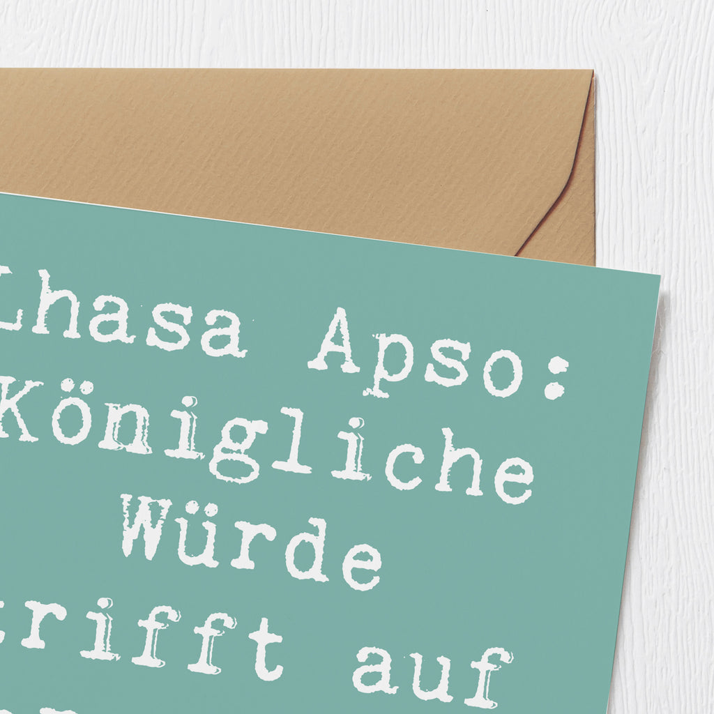 Deluxe Karte Spruch Lhasa Apso Charme Karte, Grußkarte, Klappkarte, Einladungskarte, Glückwunschkarte, Hochzeitskarte, Geburtstagskarte, Hochwertige Grußkarte, Hochwertige Klappkarte, Hund, Hunderasse, Rassehund, Hundebesitzer, Geschenk, Tierfreund, Schenken, Welpe