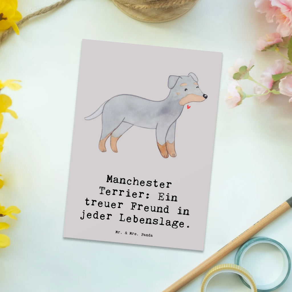 Postkarte Manchester Terrier Freundschaft Postkarte, Karte, Geschenkkarte, Grußkarte, Einladung, Ansichtskarte, Geburtstagskarte, Einladungskarte, Dankeskarte, Ansichtskarten, Einladung Geburtstag, Einladungskarten Geburtstag, Hund, Hunderasse, Rassehund, Hundebesitzer, Geschenk, Tierfreund, Schenken, Welpe