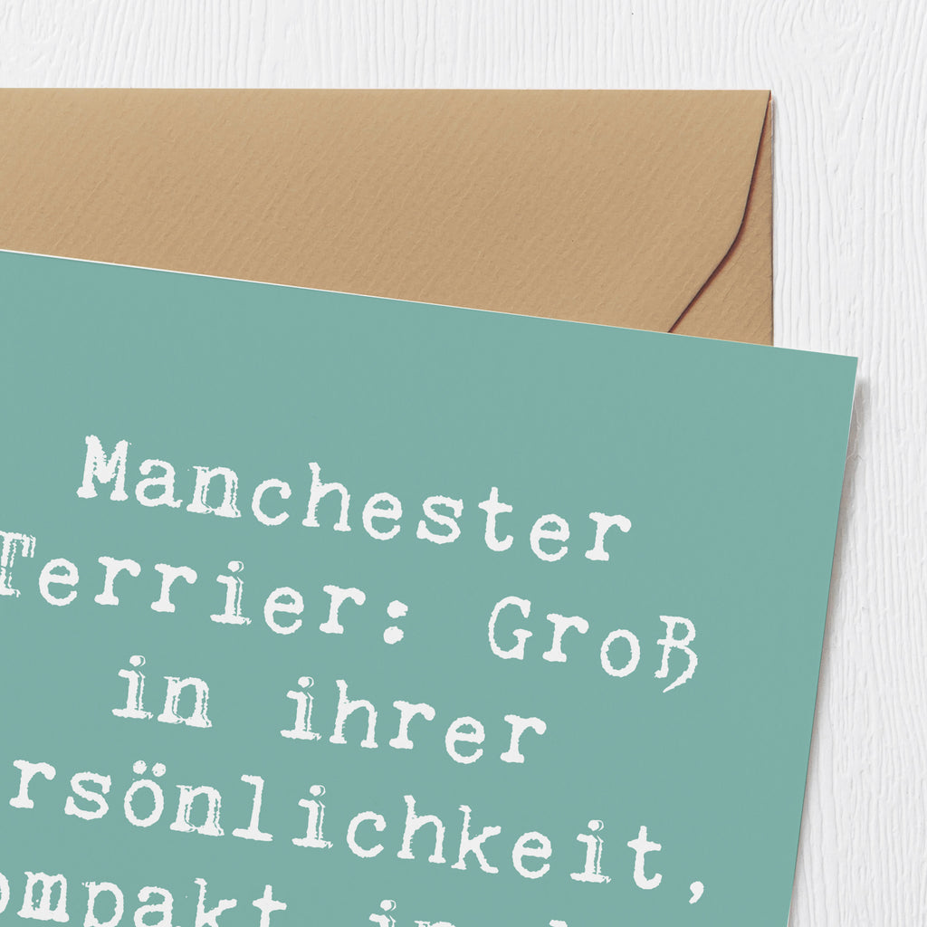 Deluxe Karte Spruch Manchester Terrier Persönlichkeit Karte, Grußkarte, Klappkarte, Einladungskarte, Glückwunschkarte, Hochzeitskarte, Geburtstagskarte, Hochwertige Grußkarte, Hochwertige Klappkarte, Hund, Hunderasse, Rassehund, Hundebesitzer, Geschenk, Tierfreund, Schenken, Welpe