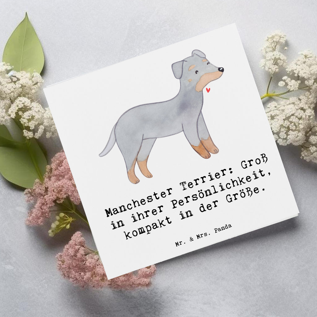 Deluxe Karte Manchester Terrier Persönlichkeit Karte, Grußkarte, Klappkarte, Einladungskarte, Glückwunschkarte, Hochzeitskarte, Geburtstagskarte, Hochwertige Grußkarte, Hochwertige Klappkarte, Hund, Hunderasse, Rassehund, Hundebesitzer, Geschenk, Tierfreund, Schenken, Welpe