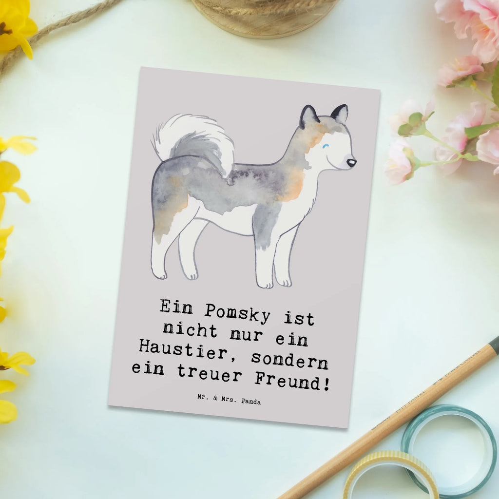 Postkarte Pomsky Freund Postkarte, Karte, Geschenkkarte, Grußkarte, Einladung, Ansichtskarte, Geburtstagskarte, Einladungskarte, Dankeskarte, Ansichtskarten, Einladung Geburtstag, Einladungskarten Geburtstag, Hund, Hunderasse, Rassehund, Hundebesitzer, Geschenk, Tierfreund, Schenken, Welpe