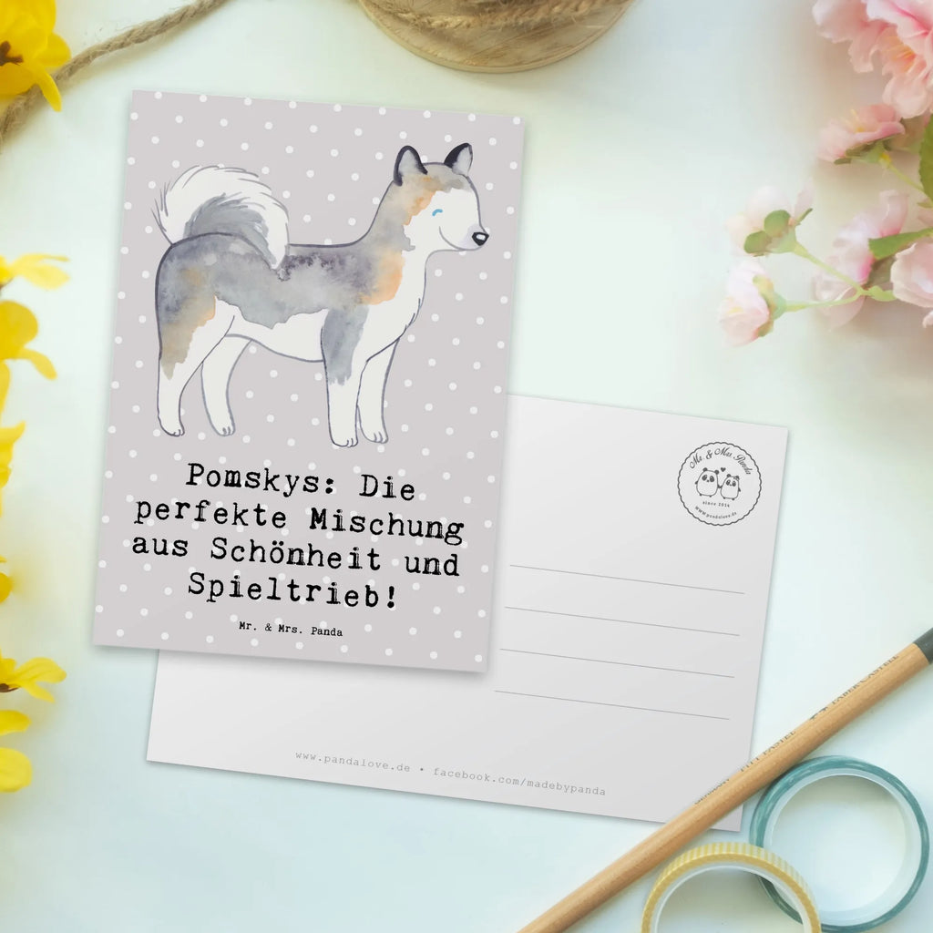 Postkarte Pomsky Perfektion Postkarte, Karte, Geschenkkarte, Grußkarte, Einladung, Ansichtskarte, Geburtstagskarte, Einladungskarte, Dankeskarte, Ansichtskarten, Einladung Geburtstag, Einladungskarten Geburtstag, Hund, Hunderasse, Rassehund, Hundebesitzer, Geschenk, Tierfreund, Schenken, Welpe