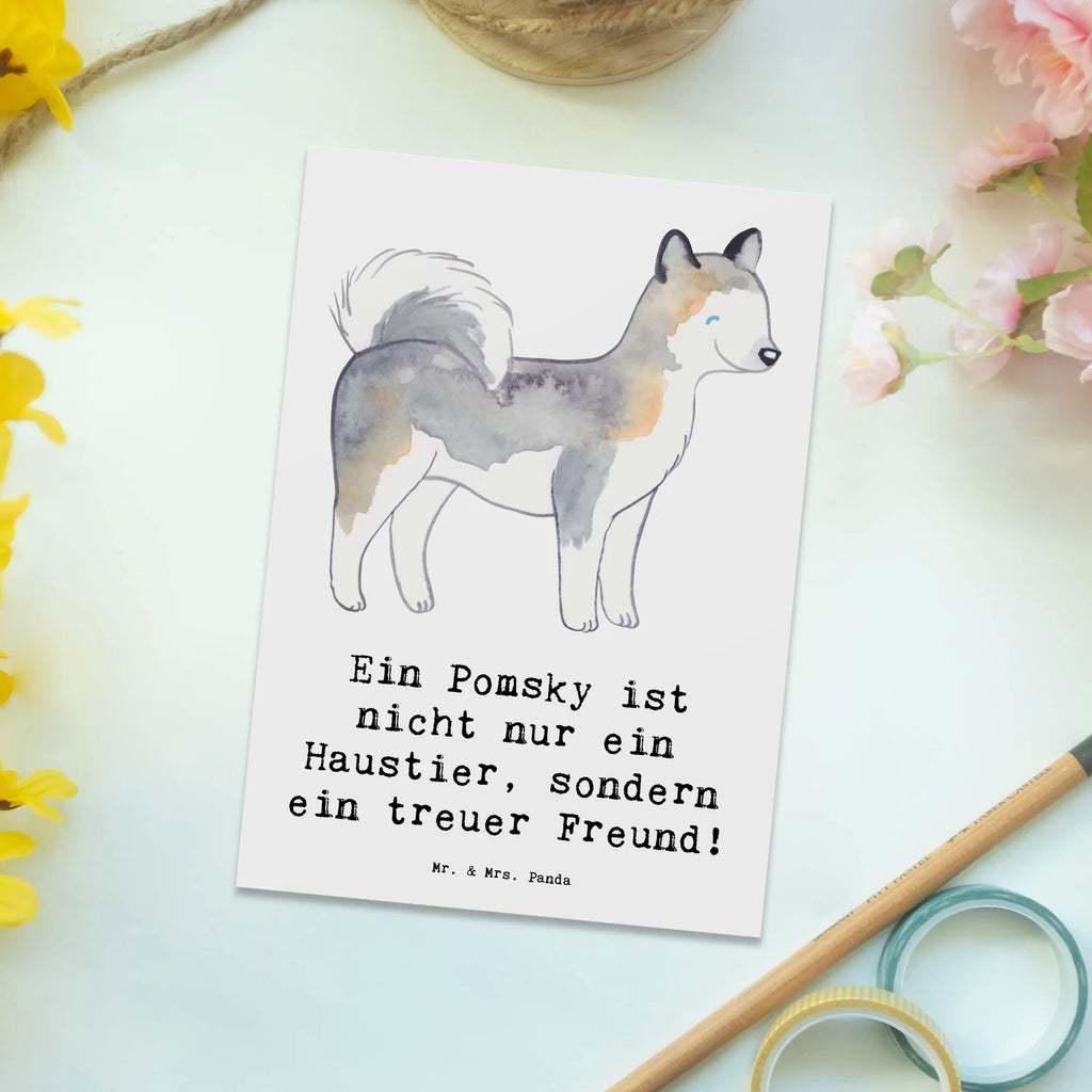 Postkarte Pomsky Freund Postkarte, Karte, Geschenkkarte, Grußkarte, Einladung, Ansichtskarte, Geburtstagskarte, Einladungskarte, Dankeskarte, Ansichtskarten, Einladung Geburtstag, Einladungskarten Geburtstag, Hund, Hunderasse, Rassehund, Hundebesitzer, Geschenk, Tierfreund, Schenken, Welpe