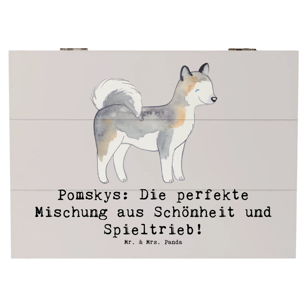 Holzkiste Pomsky Perfektion Holzkiste, Kiste, Schatzkiste, Truhe, Schatulle, XXL, Erinnerungsbox, Erinnerungskiste, Dekokiste, Aufbewahrungsbox, Geschenkbox, Geschenkdose, Hund, Hunderasse, Rassehund, Hundebesitzer, Geschenk, Tierfreund, Schenken, Welpe