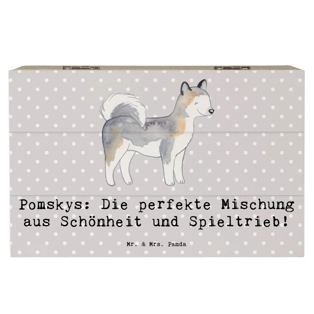 Holzkiste Pomsky Perfektion Holzkiste, Kiste, Schatzkiste, Truhe, Schatulle, XXL, Erinnerungsbox, Erinnerungskiste, Dekokiste, Aufbewahrungsbox, Geschenkbox, Geschenkdose, Hund, Hunderasse, Rassehund, Hundebesitzer, Geschenk, Tierfreund, Schenken, Welpe