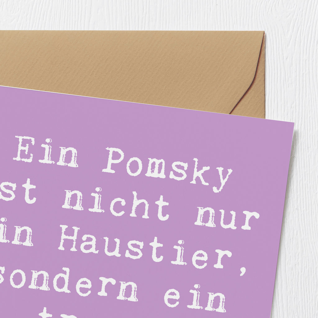 Deluxe Karte Spruch Pomsky Freund Karte, Grußkarte, Klappkarte, Einladungskarte, Glückwunschkarte, Hochzeitskarte, Geburtstagskarte, Hochwertige Grußkarte, Hochwertige Klappkarte, Hund, Hunderasse, Rassehund, Hundebesitzer, Geschenk, Tierfreund, Schenken, Welpe