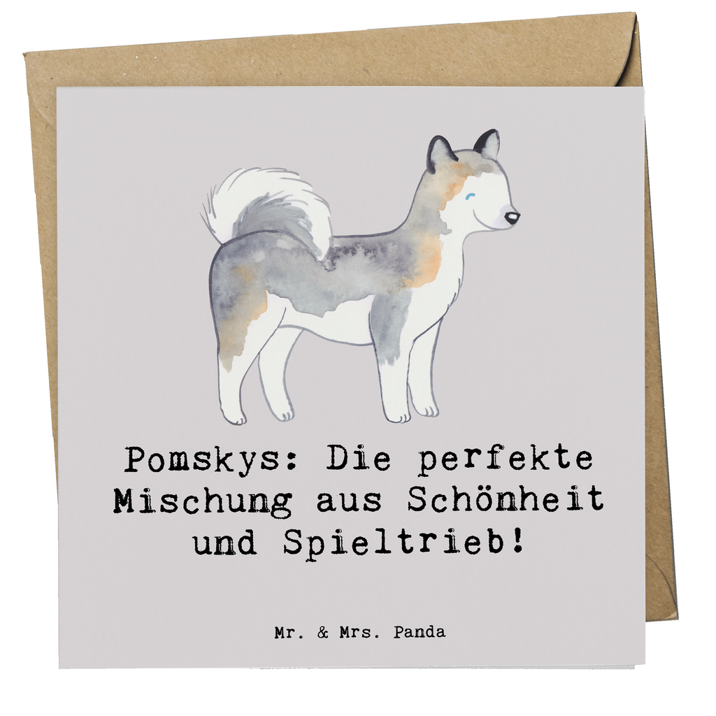 Deluxe Karte Pomsky Perfektion Karte, Grußkarte, Klappkarte, Einladungskarte, Glückwunschkarte, Hochzeitskarte, Geburtstagskarte, Hochwertige Grußkarte, Hochwertige Klappkarte, Hund, Hunderasse, Rassehund, Hundebesitzer, Geschenk, Tierfreund, Schenken, Welpe