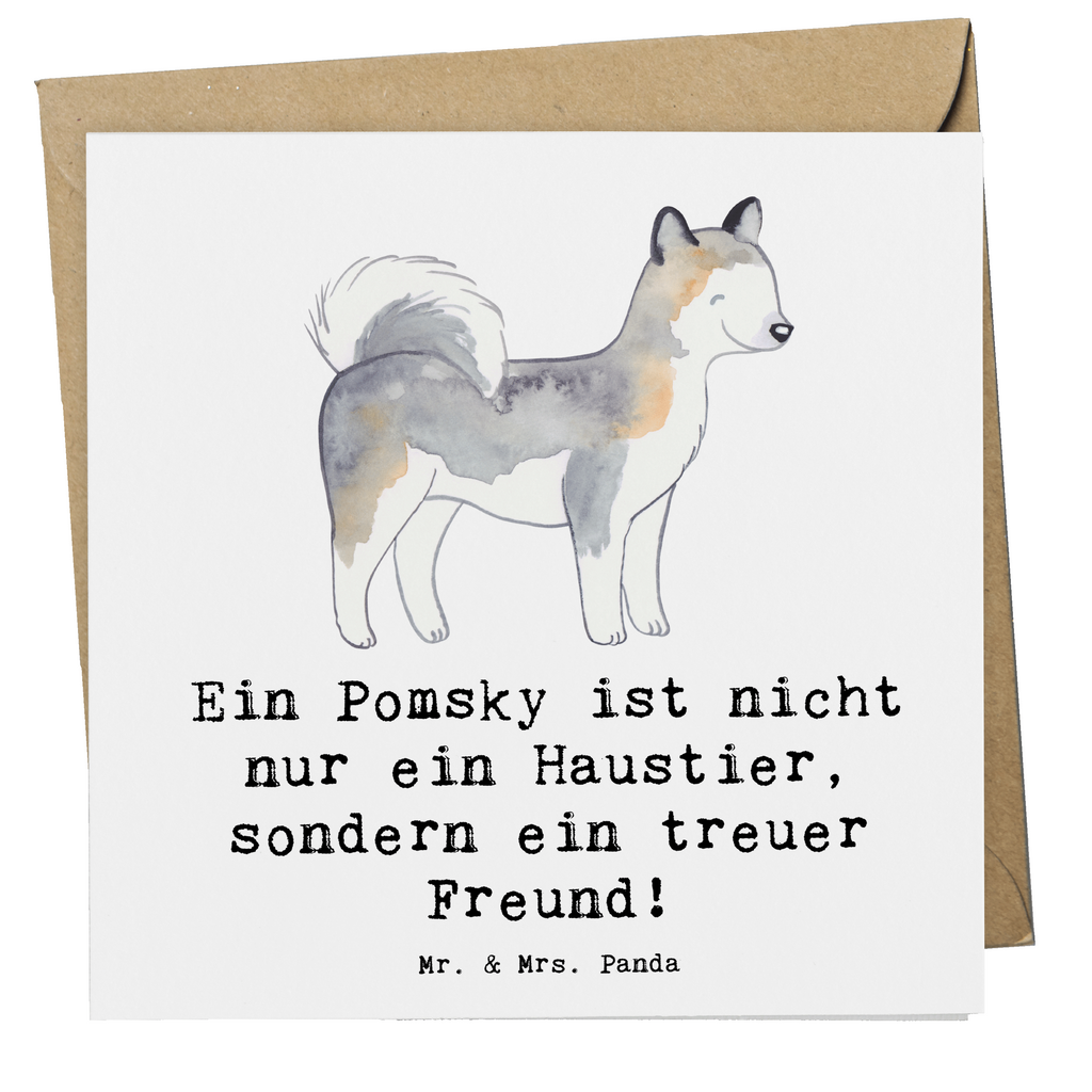 Deluxe Karte Pomsky Freund Karte, Grußkarte, Klappkarte, Einladungskarte, Glückwunschkarte, Hochzeitskarte, Geburtstagskarte, Hochwertige Grußkarte, Hochwertige Klappkarte, Hund, Hunderasse, Rassehund, Hundebesitzer, Geschenk, Tierfreund, Schenken, Welpe