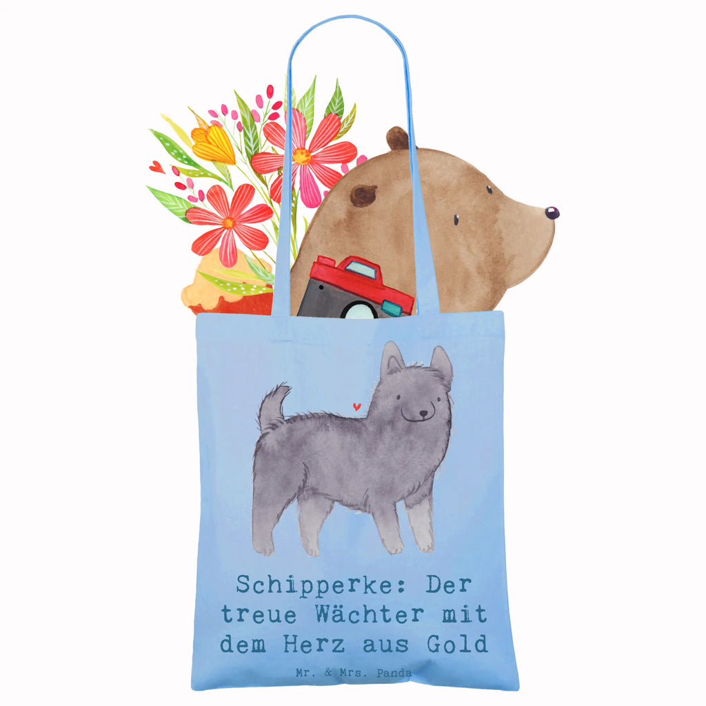 Tragetasche Schipperke Wächterherz Beuteltasche, Beutel, Einkaufstasche, Jutebeutel, Stoffbeutel, Tasche, Shopper, Umhängetasche, Strandtasche, Schultertasche, Stofftasche, Tragetasche, Badetasche, Jutetasche, Einkaufstüte, Laptoptasche, Hund, Hunderasse, Rassehund, Hundebesitzer, Geschenk, Tierfreund, Schenken, Welpe