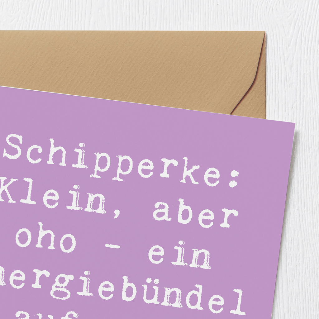 Deluxe Karte Spruch Schipperke Energie Karte, Grußkarte, Klappkarte, Einladungskarte, Glückwunschkarte, Hochzeitskarte, Geburtstagskarte, Hochwertige Grußkarte, Hochwertige Klappkarte, Hund, Hunderasse, Rassehund, Hundebesitzer, Geschenk, Tierfreund, Schenken, Welpe