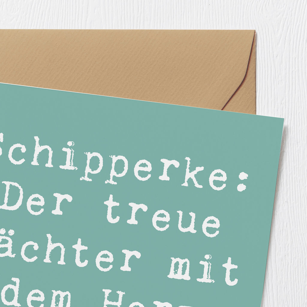 Deluxe Karte Spruch Schipperke Wächterherz Karte, Grußkarte, Klappkarte, Einladungskarte, Glückwunschkarte, Hochzeitskarte, Geburtstagskarte, Hochwertige Grußkarte, Hochwertige Klappkarte, Hund, Hunderasse, Rassehund, Hundebesitzer, Geschenk, Tierfreund, Schenken, Welpe