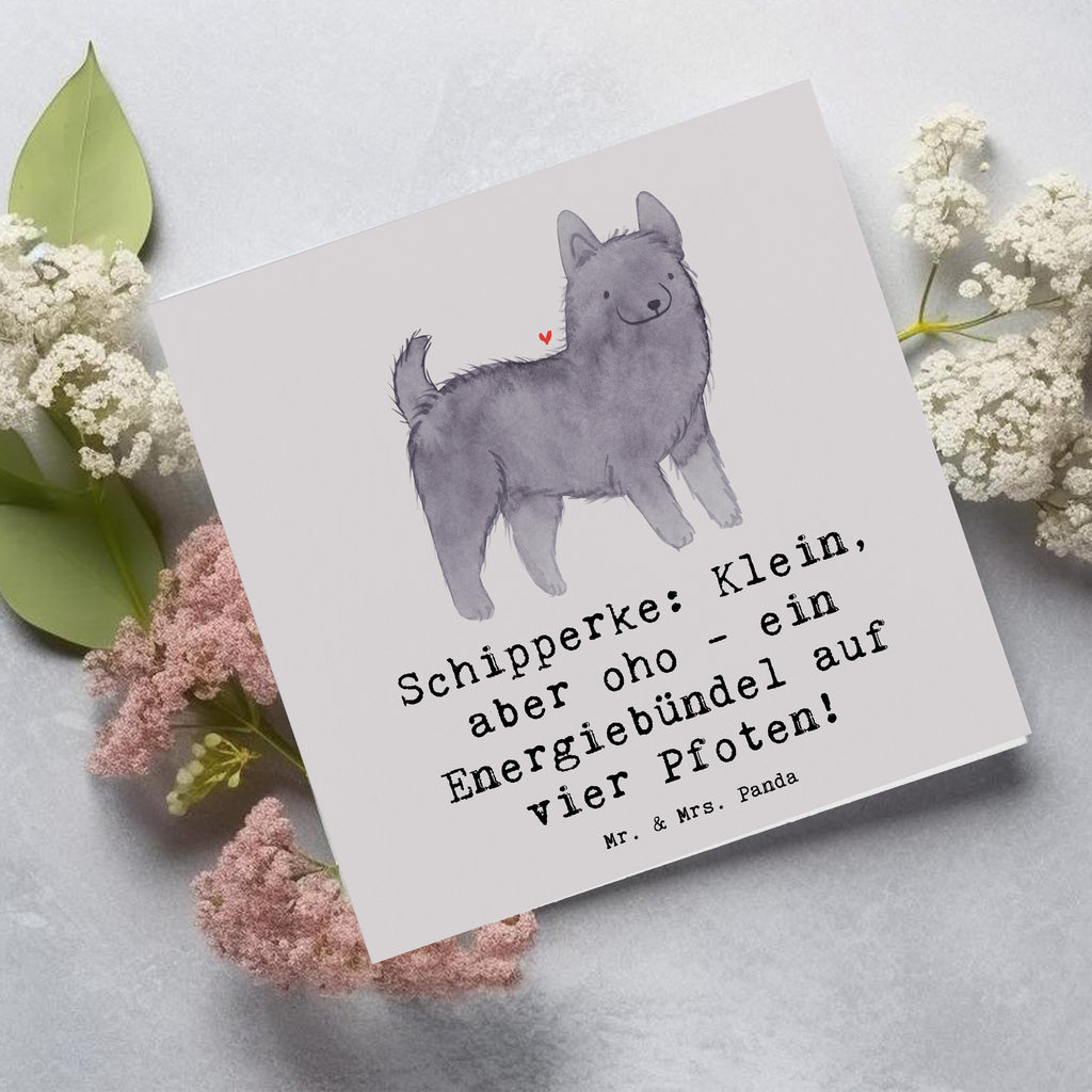 Deluxe Karte Schipperke Energie Karte, Grußkarte, Klappkarte, Einladungskarte, Glückwunschkarte, Hochzeitskarte, Geburtstagskarte, Hochwertige Grußkarte, Hochwertige Klappkarte, Hund, Hunderasse, Rassehund, Hundebesitzer, Geschenk, Tierfreund, Schenken, Welpe