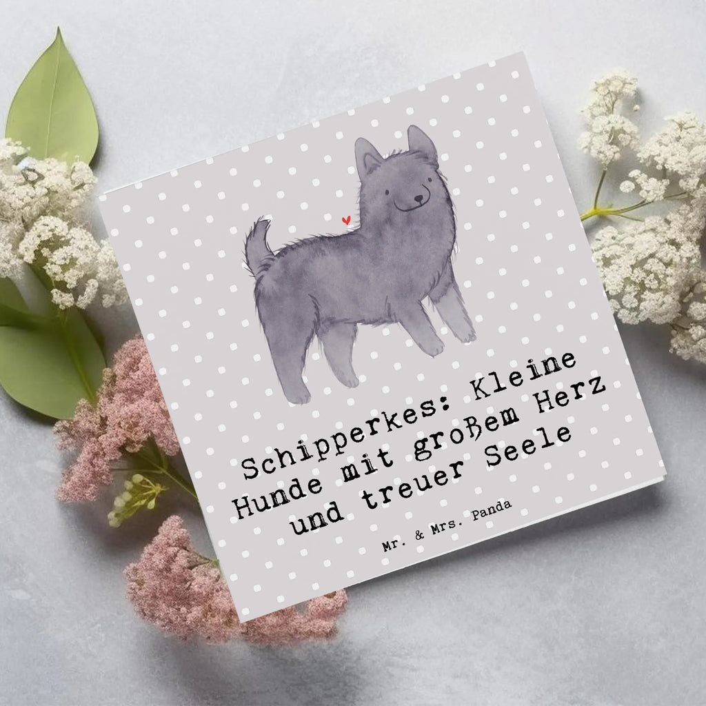 Deluxe Karte Schipperkes Herz Karte, Grußkarte, Klappkarte, Einladungskarte, Glückwunschkarte, Hochzeitskarte, Geburtstagskarte, Hochwertige Grußkarte, Hochwertige Klappkarte, Hund, Hunderasse, Rassehund, Hundebesitzer, Geschenk, Tierfreund, Schenken, Welpe