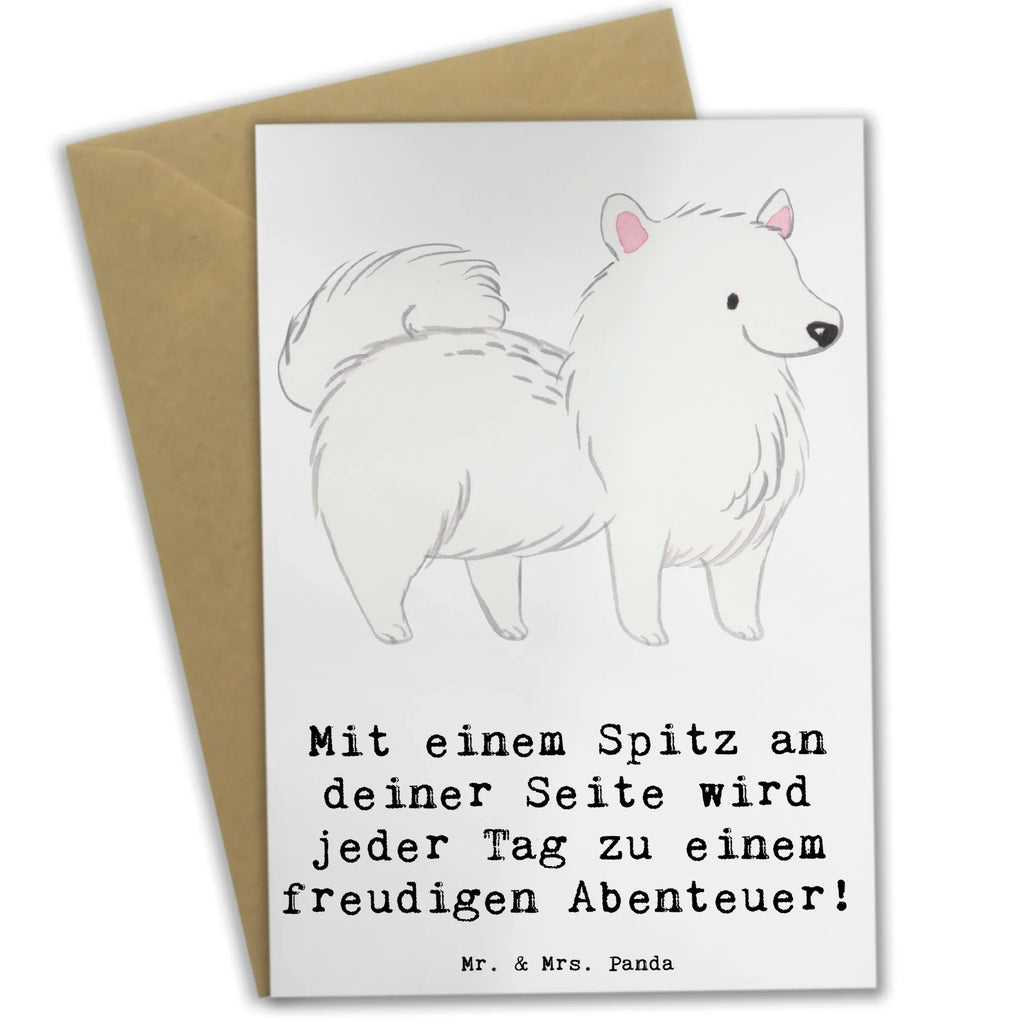 Grußkarte Freudiger Spitz Grußkarte, Klappkarte, Einladungskarte, Glückwunschkarte, Hochzeitskarte, Geburtstagskarte, Karte, Ansichtskarten, Hund, Hunderasse, Rassehund, Hundebesitzer, Geschenk, Tierfreund, Schenken, Welpe