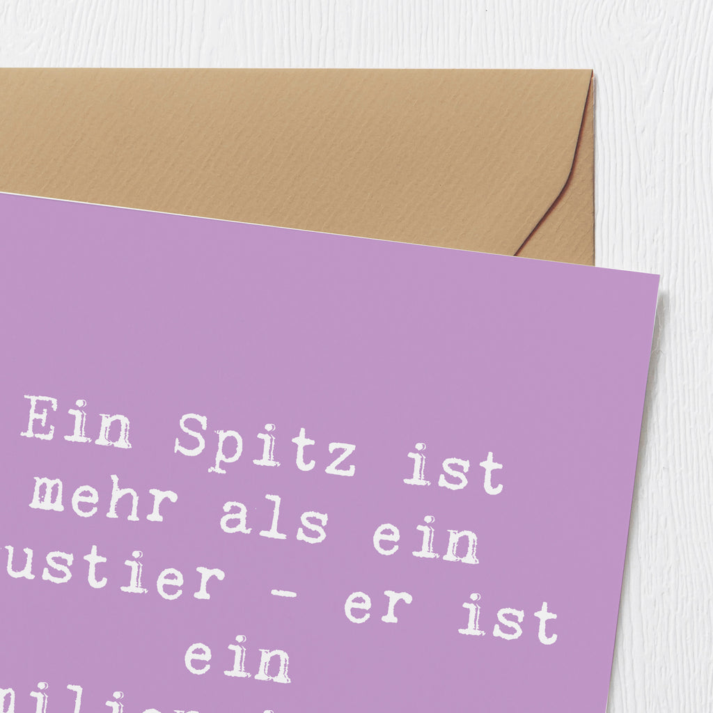 Deluxe Karte Spruch Spitz Familienmitglied Karte, Grußkarte, Klappkarte, Einladungskarte, Glückwunschkarte, Hochzeitskarte, Geburtstagskarte, Hochwertige Grußkarte, Hochwertige Klappkarte, Hund, Hunderasse, Rassehund, Hundebesitzer, Geschenk, Tierfreund, Schenken, Welpe