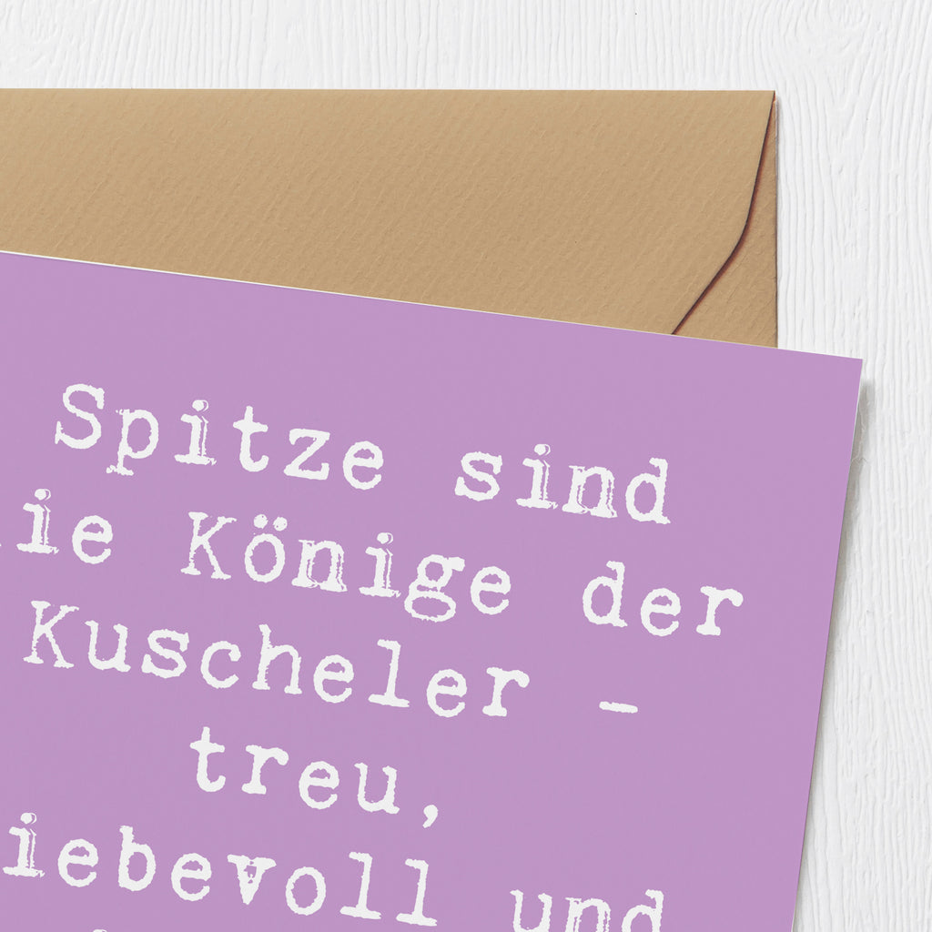 Deluxe Karte Spruch Spitz König Karte, Grußkarte, Klappkarte, Einladungskarte, Glückwunschkarte, Hochzeitskarte, Geburtstagskarte, Hochwertige Grußkarte, Hochwertige Klappkarte, Hund, Hunderasse, Rassehund, Hundebesitzer, Geschenk, Tierfreund, Schenken, Welpe