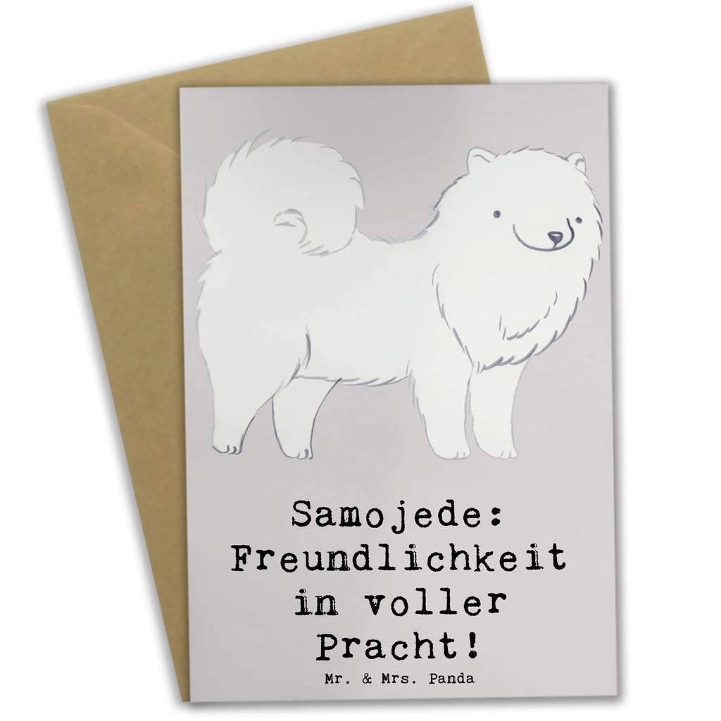 Grußkarte Samojede Freundlichkeit Grußkarte, Klappkarte, Einladungskarte, Glückwunschkarte, Hochzeitskarte, Geburtstagskarte, Karte, Ansichtskarten, Hund, Hunderasse, Rassehund, Hundebesitzer, Geschenk, Tierfreund, Schenken, Welpe