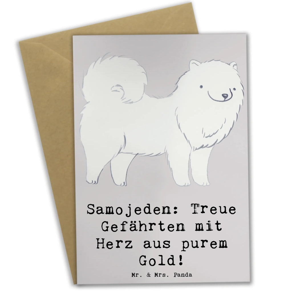 Grußkarte Samojede Herz Grußkarte, Klappkarte, Einladungskarte, Glückwunschkarte, Hochzeitskarte, Geburtstagskarte, Karte, Ansichtskarten, Hund, Hunderasse, Rassehund, Hundebesitzer, Geschenk, Tierfreund, Schenken, Welpe