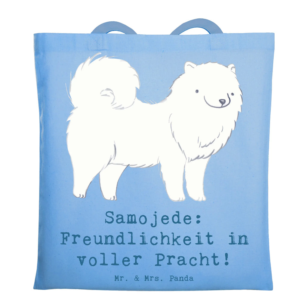 Tragetasche Samojede Freundlichkeit Beuteltasche, Beutel, Einkaufstasche, Jutebeutel, Stoffbeutel, Tasche, Shopper, Umhängetasche, Strandtasche, Schultertasche, Stofftasche, Tragetasche, Badetasche, Jutetasche, Einkaufstüte, Laptoptasche, Hund, Hunderasse, Rassehund, Hundebesitzer, Geschenk, Tierfreund, Schenken, Welpe