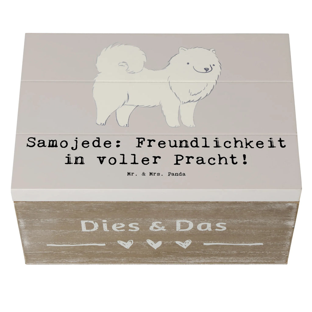 Holzkiste Samojede Freundlichkeit Holzkiste, Kiste, Schatzkiste, Truhe, Schatulle, XXL, Erinnerungsbox, Erinnerungskiste, Dekokiste, Aufbewahrungsbox, Geschenkbox, Geschenkdose, Hund, Hunderasse, Rassehund, Hundebesitzer, Geschenk, Tierfreund, Schenken, Welpe