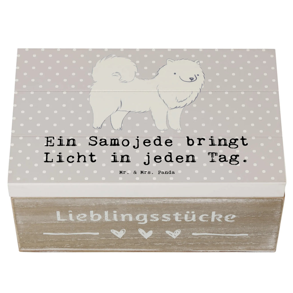 Holzkiste Samojede Licht Holzkiste, Kiste, Schatzkiste, Truhe, Schatulle, XXL, Erinnerungsbox, Erinnerungskiste, Dekokiste, Aufbewahrungsbox, Geschenkbox, Geschenkdose, Hund, Hunderasse, Rassehund, Hundebesitzer, Geschenk, Tierfreund, Schenken, Welpe