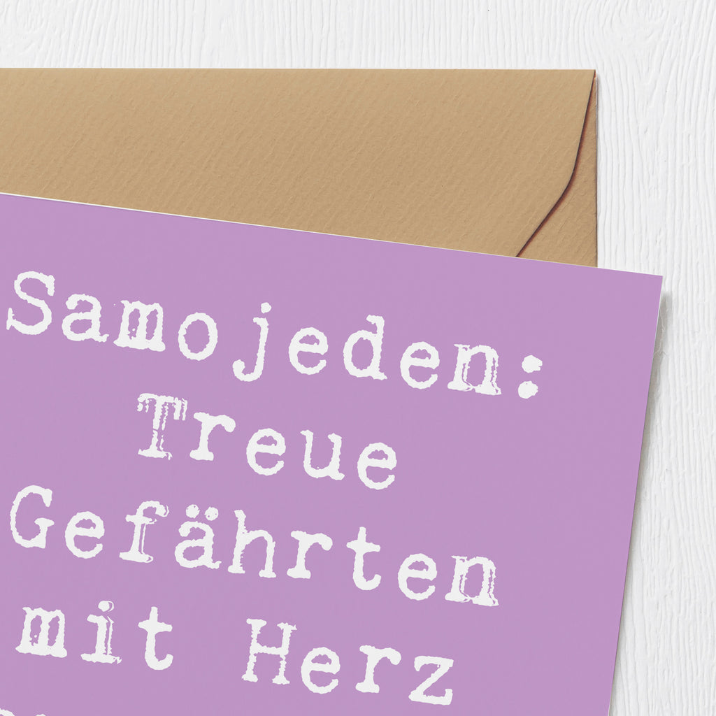 Deluxe Karte Spruch Samojede Herz Karte, Grußkarte, Klappkarte, Einladungskarte, Glückwunschkarte, Hochzeitskarte, Geburtstagskarte, Hochwertige Grußkarte, Hochwertige Klappkarte, Hund, Hunderasse, Rassehund, Hundebesitzer, Geschenk, Tierfreund, Schenken, Welpe